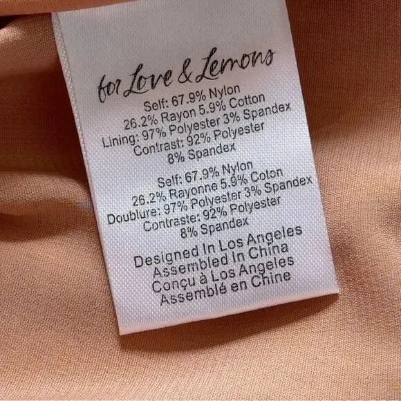 For Love & Lemons Jelena White Tan Lace Strapless Mini Dress Women’s Size Medium - Picture 9 of 14